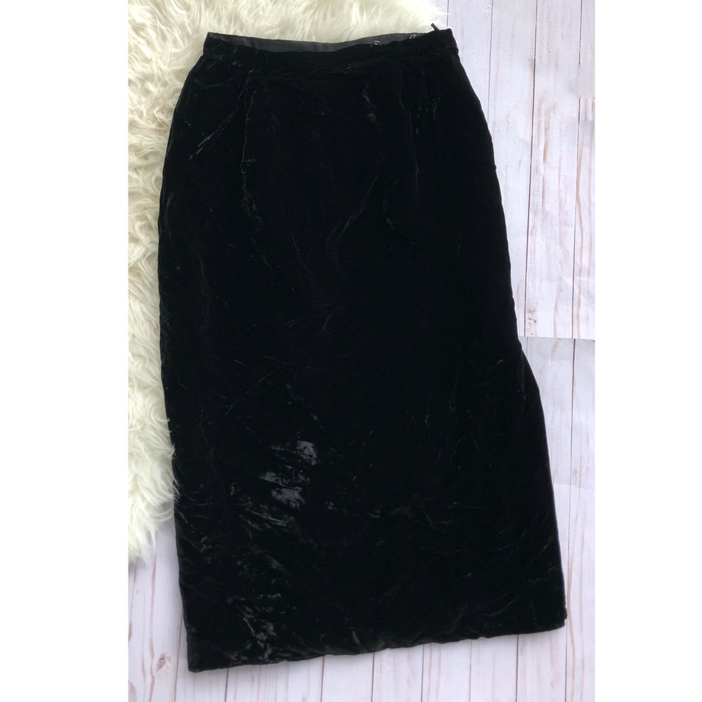 Valentino velvet black pencil slit skirt size 10